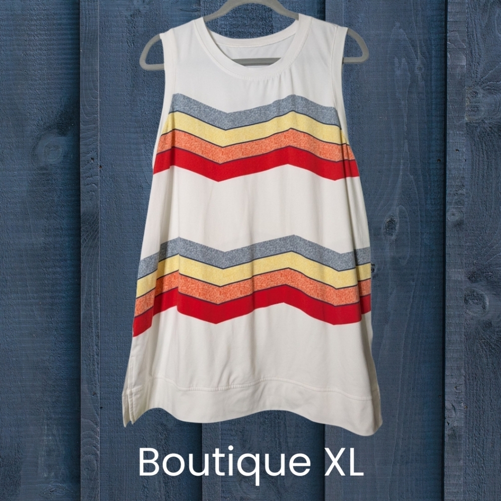 Colorful Chevron Sleeveless Top EUC